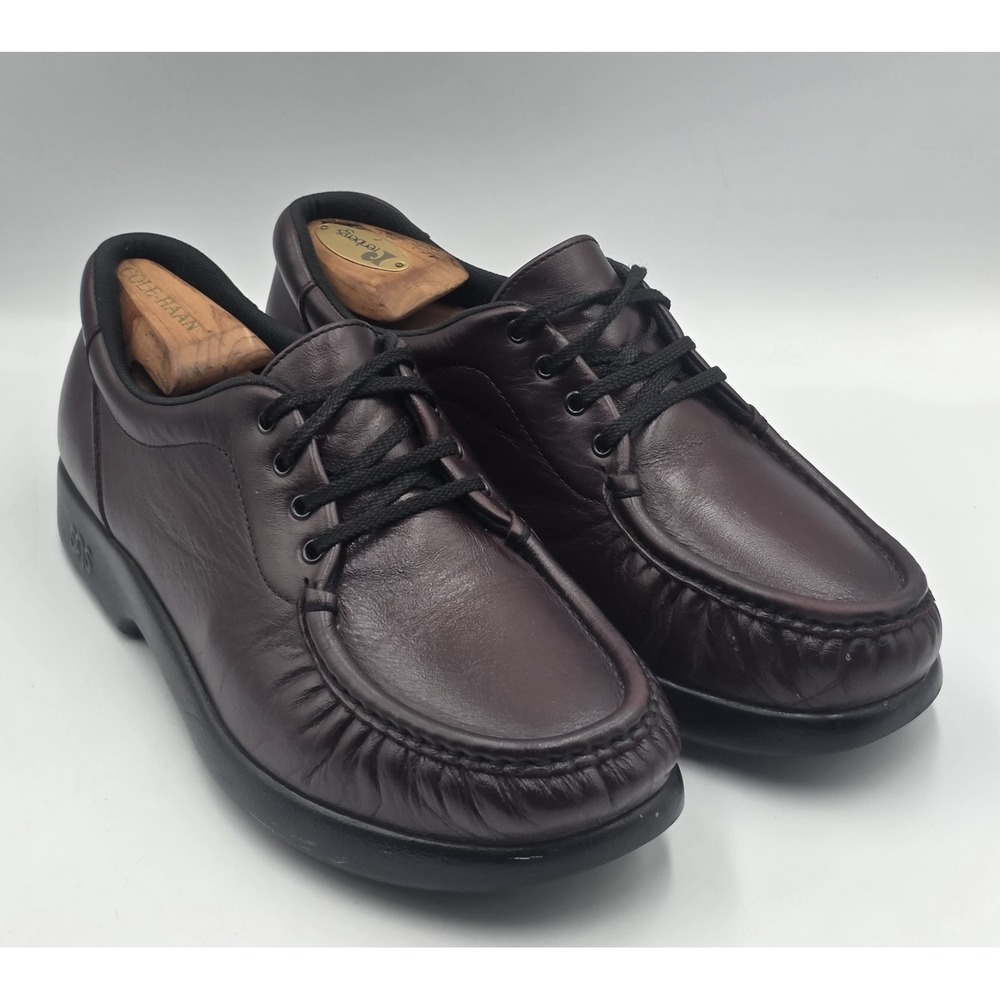 SAS Siesta Womens 9.5W Burgundy Leather Orthopedic Walking Shoes Comfort Made US